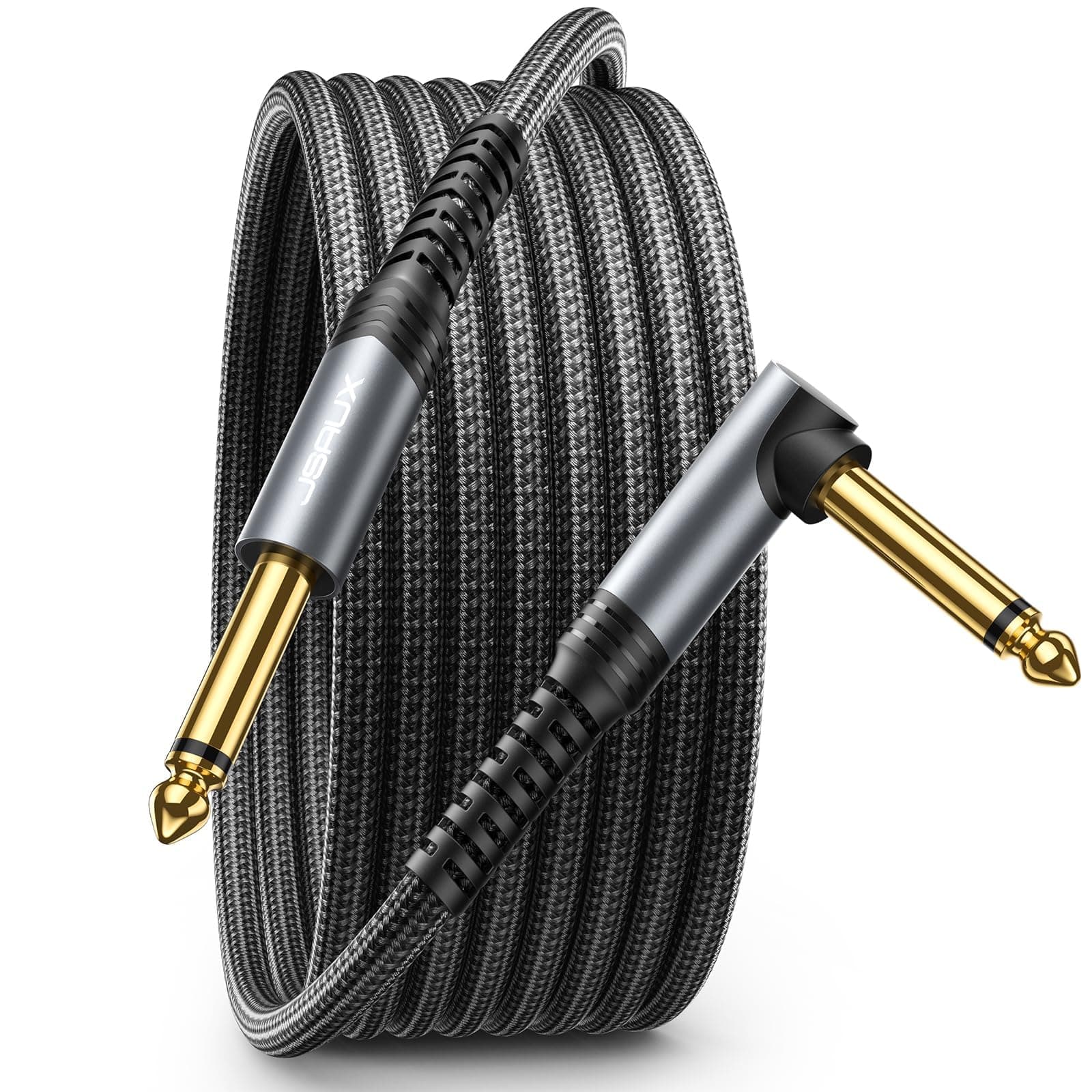 JSAUX Electric Guitar Cable 3M 6.35 to 6.35 mm Right Angle Connection