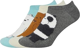 BALENZIA SocksXpress We Bare Bears Fur Lowcut Socks with Gift Pack For Women (Pack Of 3)(Free size)| Made with 100% Combed Cotton & Spandex