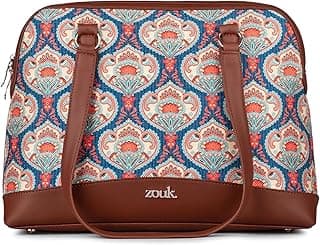 ZOUK Carry All Work Bag | Jute | Vegan Leather Handcrafted Women's Shoulder Bag with Double Handles