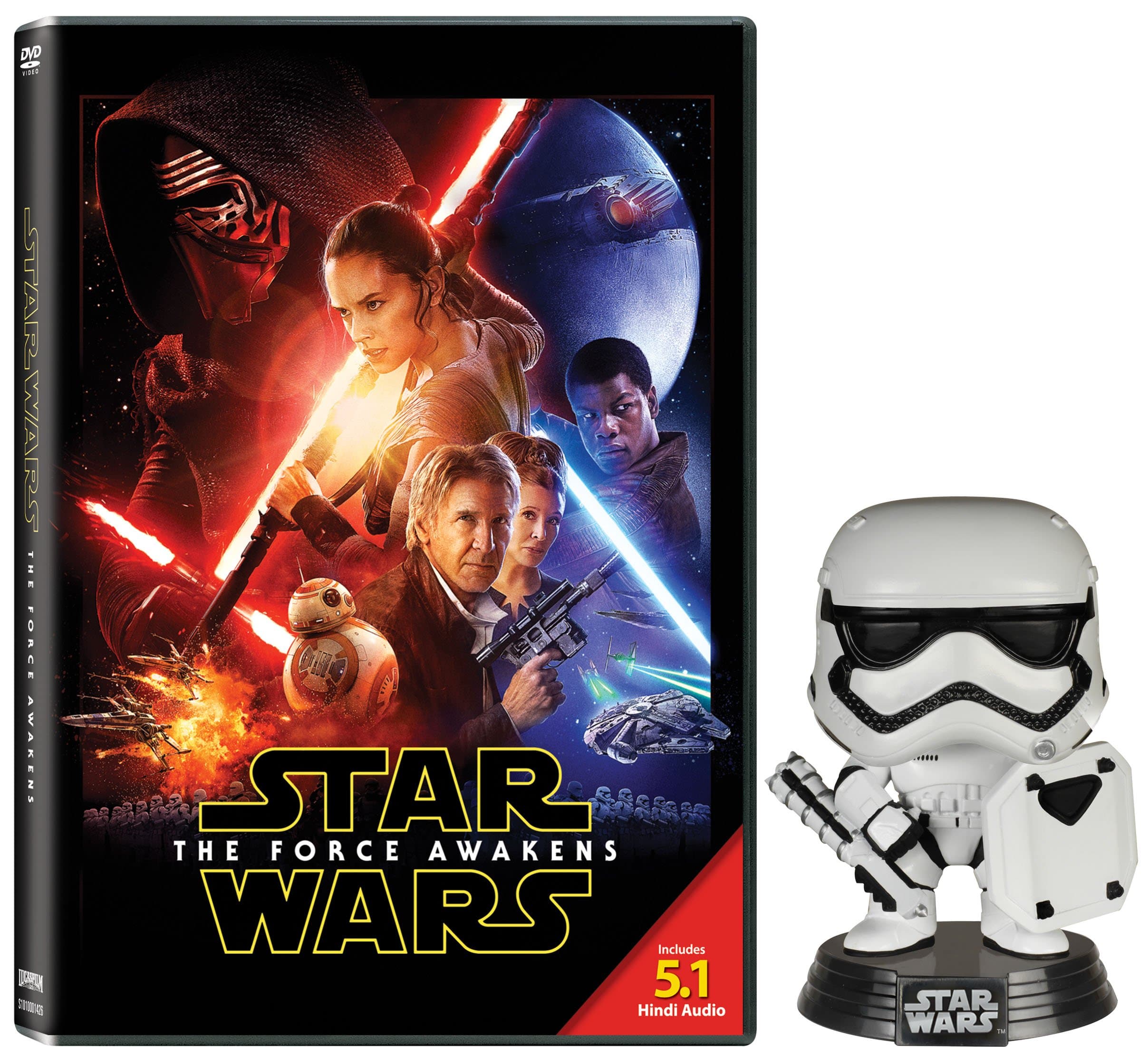 Star Wars: The Force Awakens with Storm Trooper Bobble Head