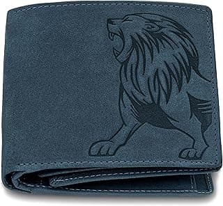 URBAN FOREST Leo RFID Blocking Vintage Blue Leather Wallet for Men