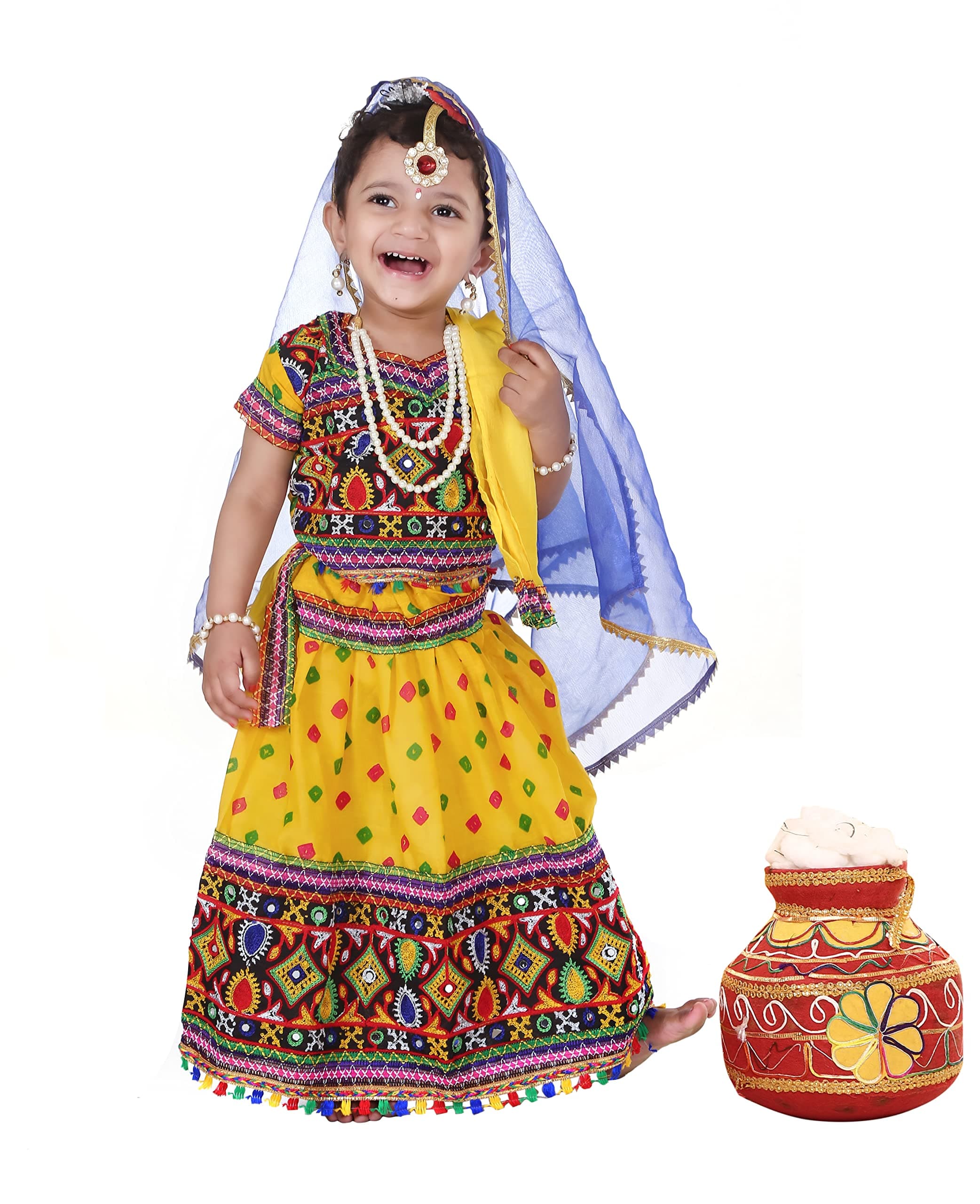 Raj Costume Krishna Fancy Dress Costume for Kids, Shri Krishna Dress for Baby Boy and Girl, Bal Krishna Costume, Janmashtami Dress