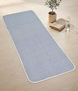 Saral Home Cotton Yoga Mat/Runner (Blue, 60X180 CM)