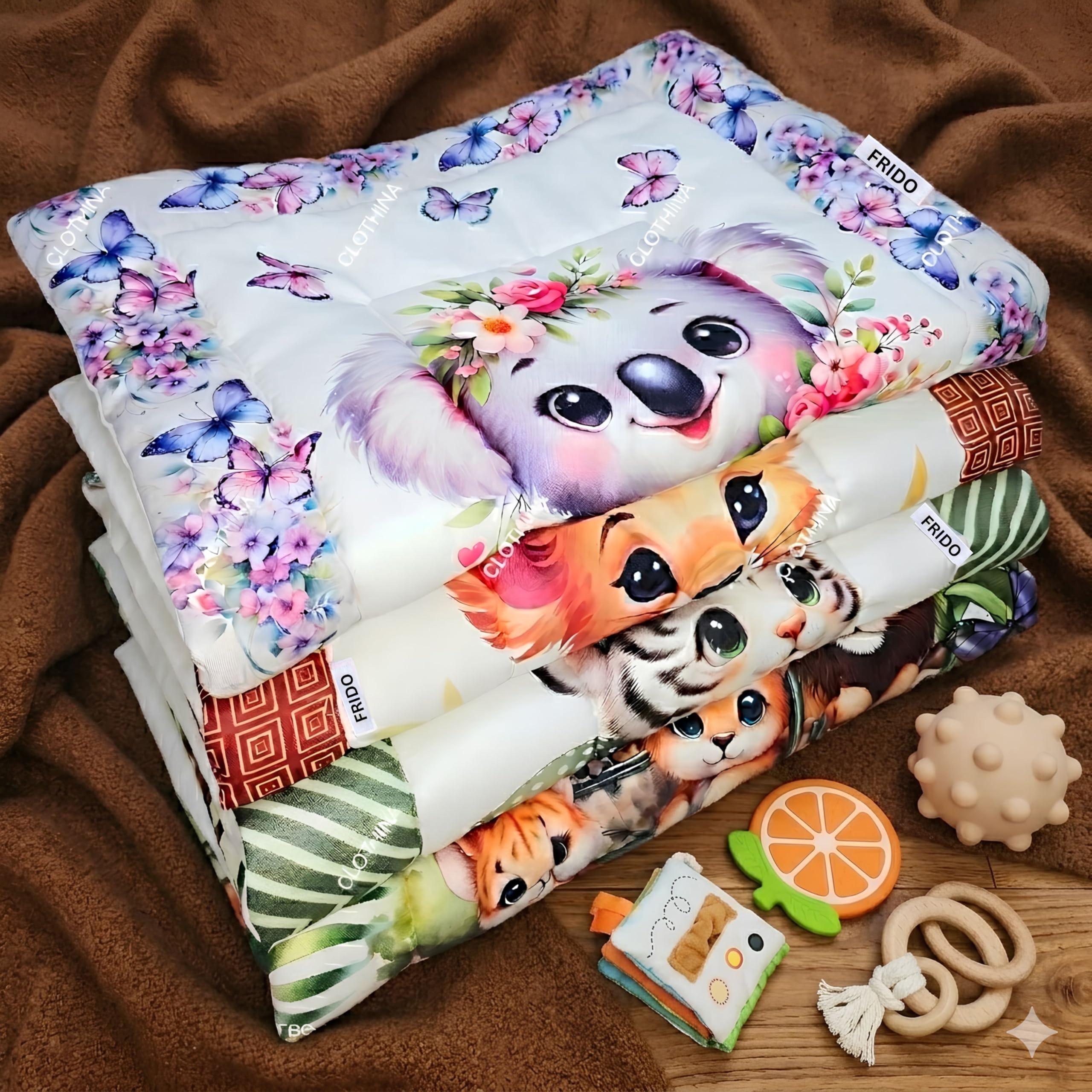 FRIDO Cotton New Born Baby Godadi, Crib Sheet, Bedding Set, Pack of 4