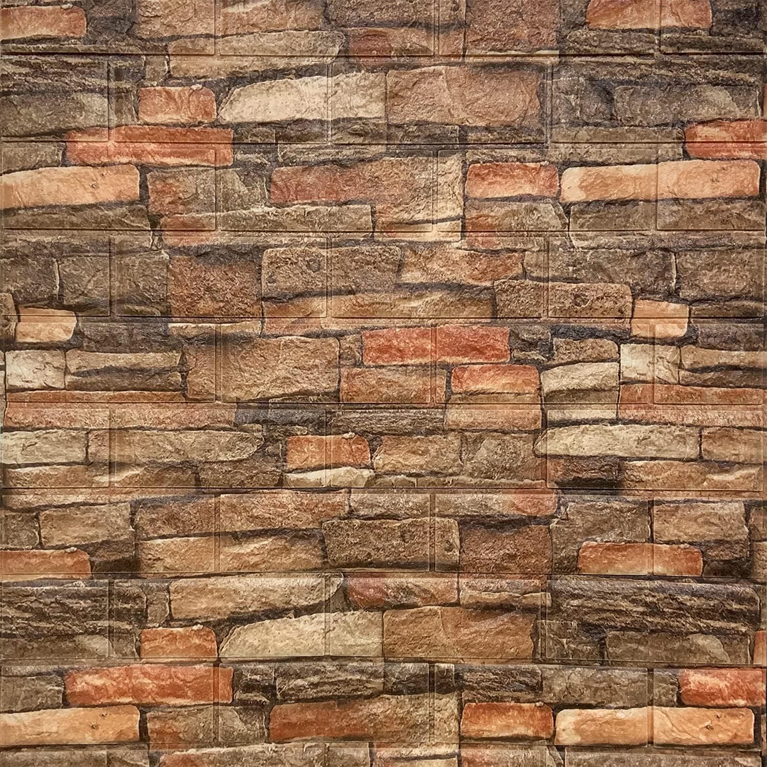 Barebeauty 3D Wall Panel Wallpaper, Self Adhesive PE Foam Brick Sticker, Waterproof Peel & Stick Wall Covering for Home, Bedroom & Living Room Decor, 70 x 77 cm (Pack of 20, 116 Sq. Ft. Approx)