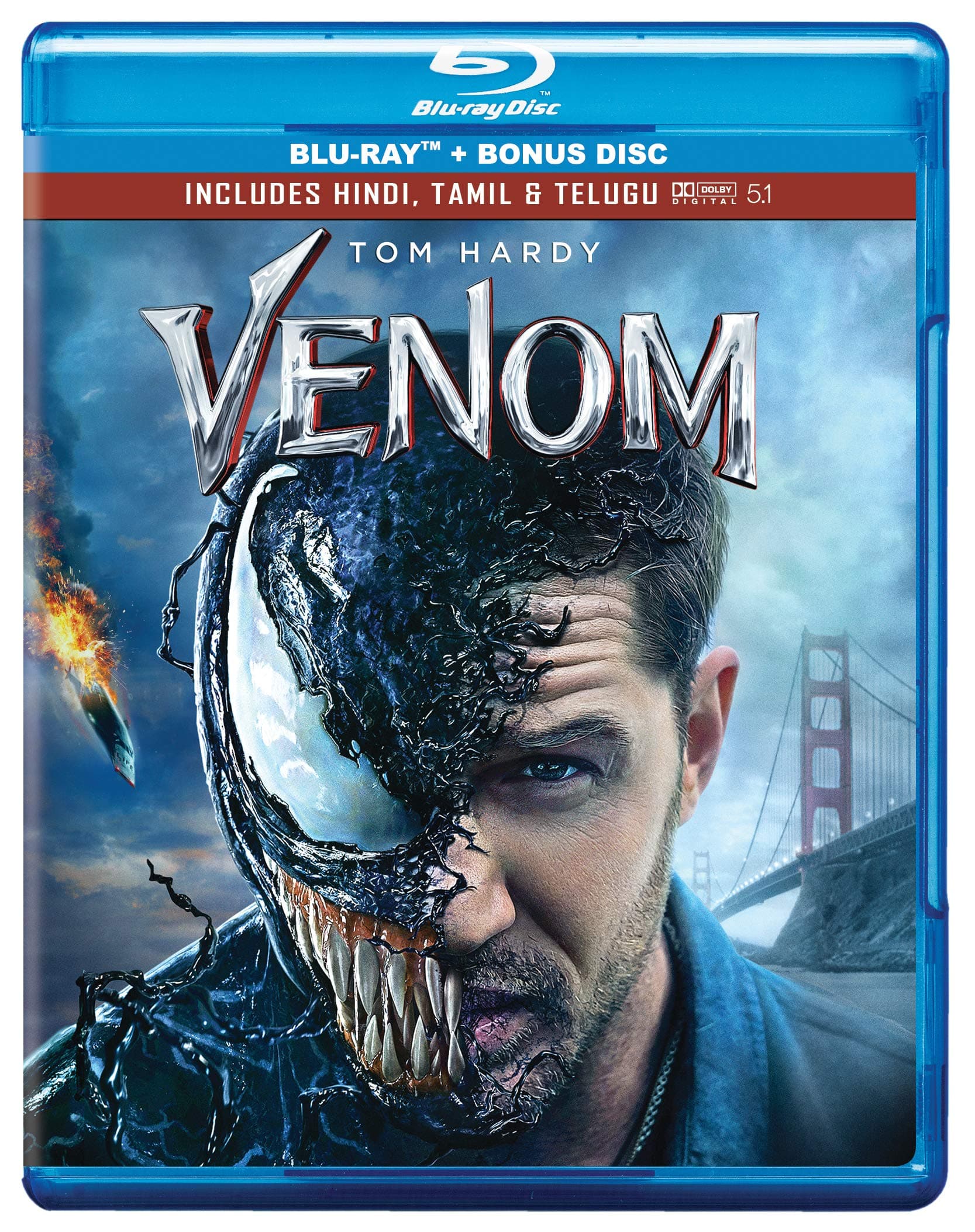 Venom (2018) (Blu-ray + Bonus Disc) (2-Disc) - Includes Hindi, Tamil & Telugu DD 5.1