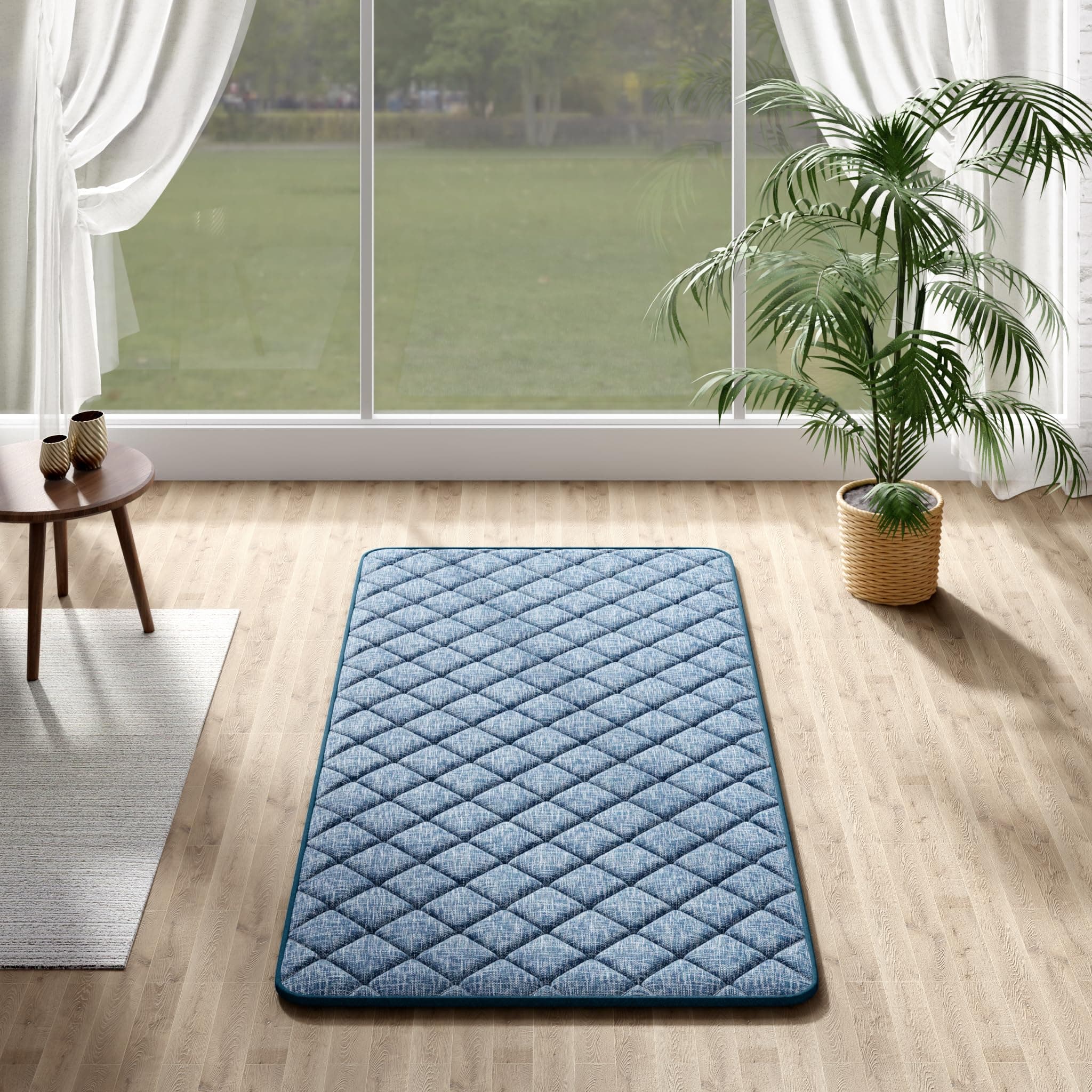 Wakefit Foldable Mattress | 20 mm Thick | Diwan Size (75 x 48 inch) | Japanese Tatami Mat | Portable Roll up Mattress | Flow Mat