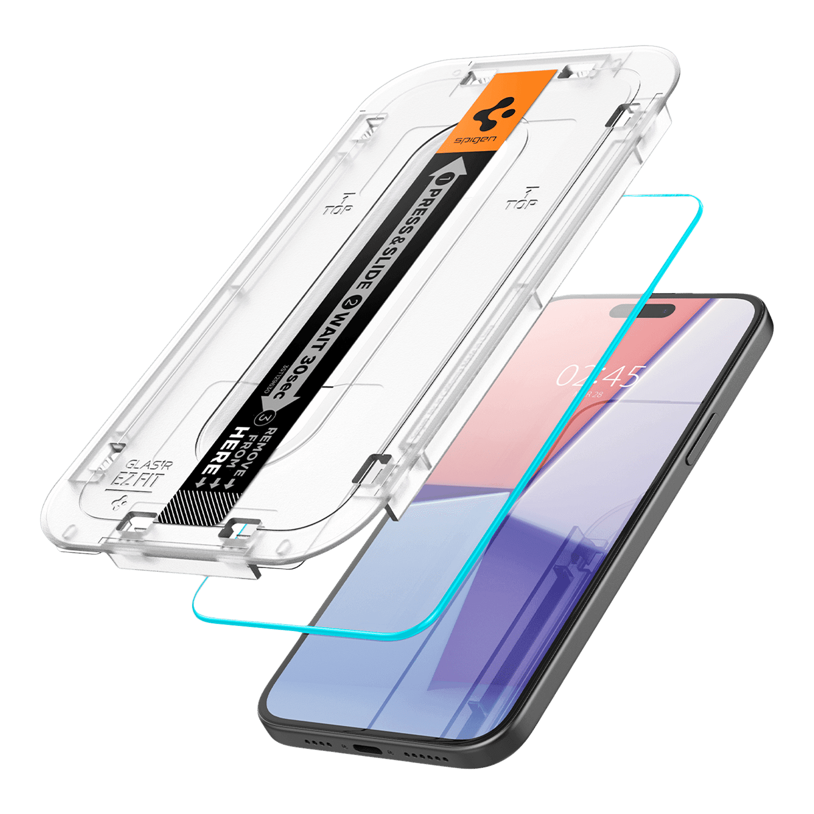 spigen GLAS.tR EZ Fit Tempered Glass for Apple iPhone 15 Plus (Sensor Protected)