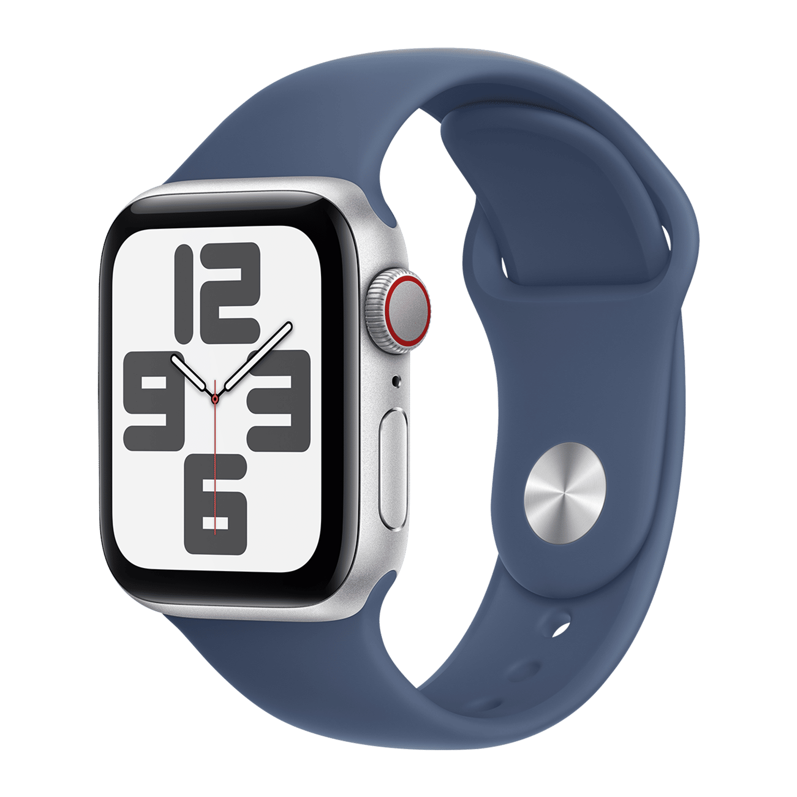 Apple Watch SE GPS+LTE with Denim Sport Band - S/M (40mm Retina LTPO OLED Display, Silver Aluminium Case)