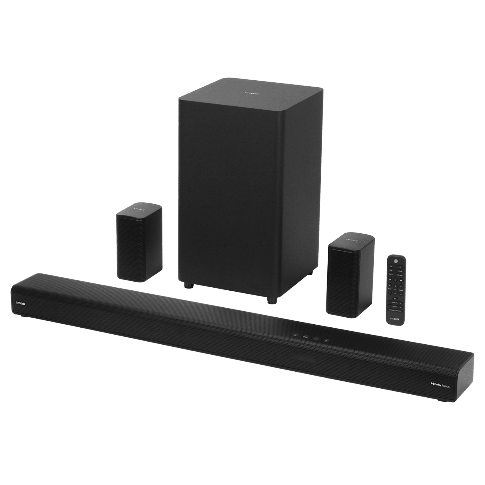 Croma 500W Bluetooth Home Theatre with Remote (Dolby Atmos, 5.1.2 Channel, Black)