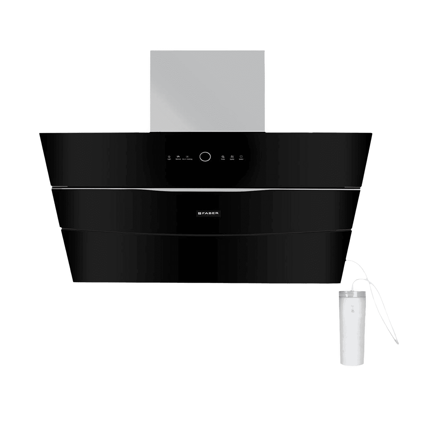 FABER BOLT FL SW SC BK N 90cm 1500m3/hr Ducted Auto Clean Wall Mounted Chimney with Touch Control Panel (Black)