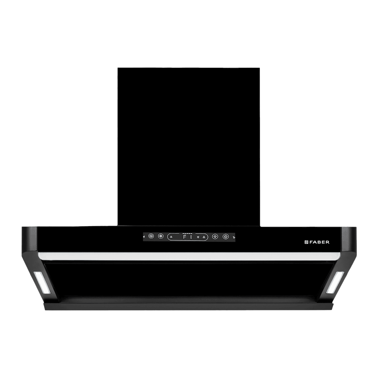 FABER PINNACLE FL HC BK 90 90cm 1500m3/hr Ducted Auto Clean Wall Mounted Chimney with Touch and Gesture Control (Black)