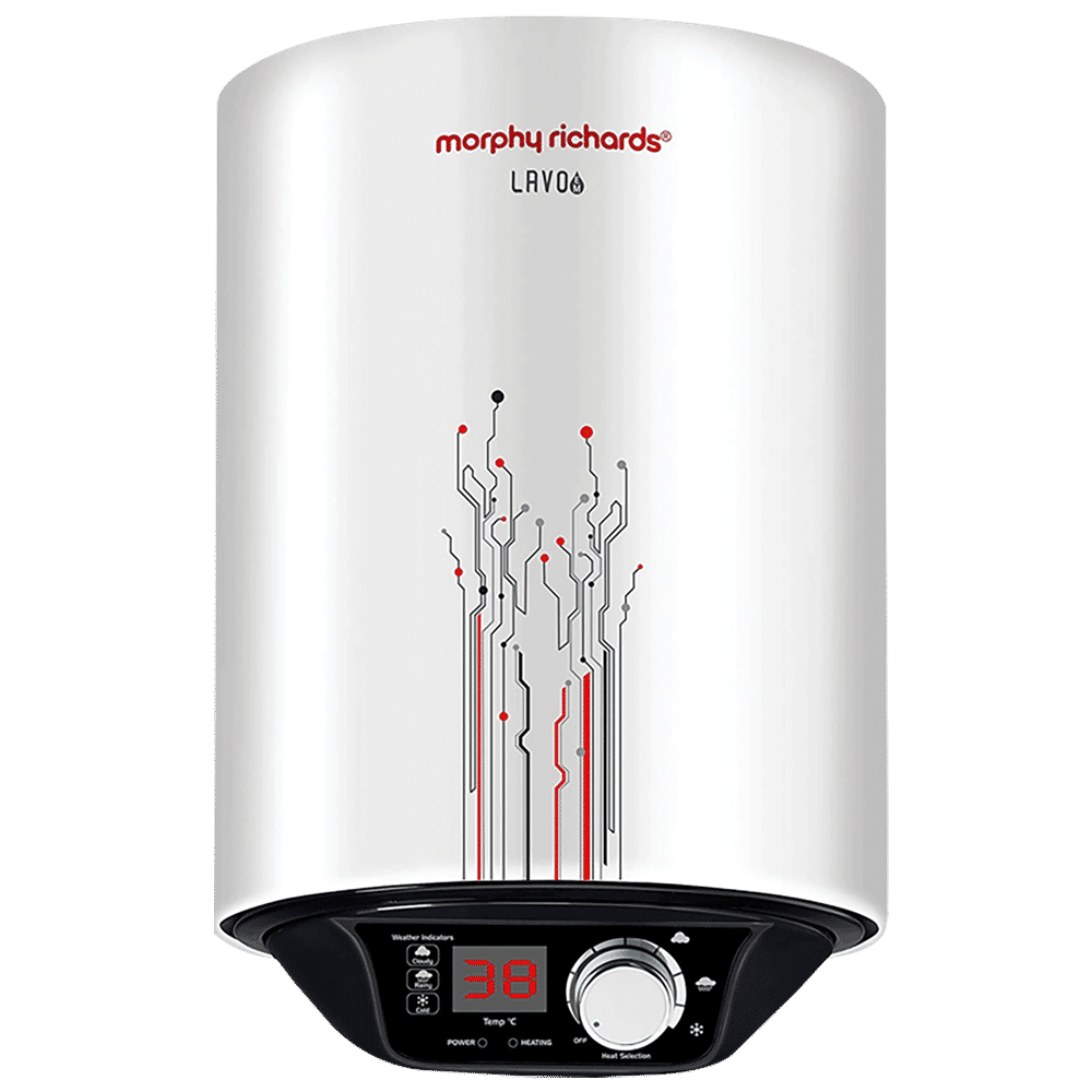 morphy richards Lavo EM 10 Litres 5 Star Vertical Storage Water Geyser with Glass Coated Incoloy Heating Element (White)