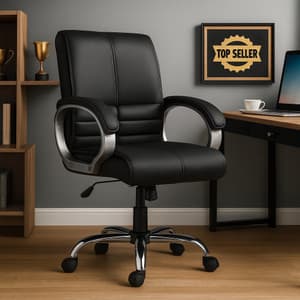 Newturn MAXSON Mid back Work from home/Office/study/desk(WFH) Leather Office Adjustable Arm Chair Price in India - Buy Newturn MAXSON Mid back Work from home/Office/study/desk(WFH) Leather Office Adjustable Arm Chair online at Flipkart.com